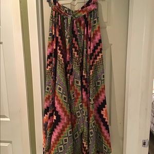 MULTI PRINT LONG FLOW SKIRT